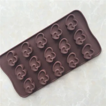 15 Дори и Малки Силиконови Шоколадови форми във формата на Сърце, Форма за лед XG070