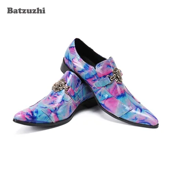 Batzuzhi/ мъжки обувки в италиански стил, модел обувки са ръчна изработка от естествена кожа, мъжки вечерни и булчински обувки с остри пръсти, 38-46