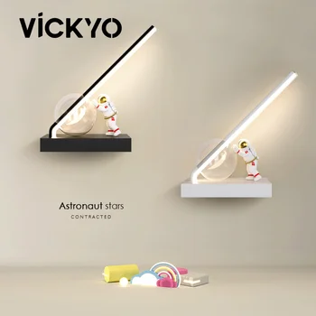 VICKYO Стенни Лампи Съвременната Простота Led осветителни Тела, Детски Начало Декор Спалня Хол Ночники Творчески Астронавт Лампа