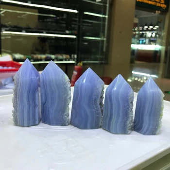 Естествен Необработен Синята Дантела Ахат Рок Гледна Енергия Груб Crystal Проби Камък Естетичен Декор Оригинални Подаръци За Жени