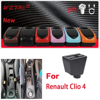 За Renault Clio 4 Подлакътник За Renault Captur Clio 3 III IV Кутия За съхранение на Автомобили Подлакътник скоростна Автомобилни аксесоари, поставка за чаши, пепелник USB