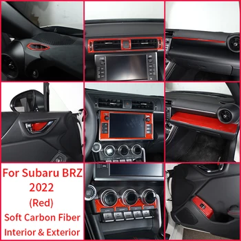 За Subaru BRZ 2022 3D Истинска Централна конзола от карбон, волан, Меките стикери за интериора и екстериора на автомобила