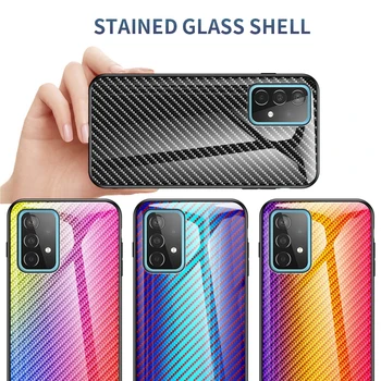 Корпус от въглеродни влакна за Samsung Galaxy А02 10 20 30 A11, A12, Оригинално Закалено стъкло, Калъф за носене A2CORE A50 A51 A52 A32