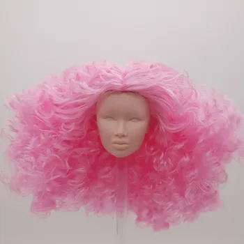 Мода Възнаграждение За Добре.лицето Киори Сато Япония Кожа бялото си лице, Розово Коса Нарязани на Целостта на ООАК Кукла Главата