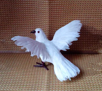 моделиране на сладък бял гълъб 34x23x18 см модел от полиетилен и кожа птица модел за декорация на дома подпори, модел подарък d316
