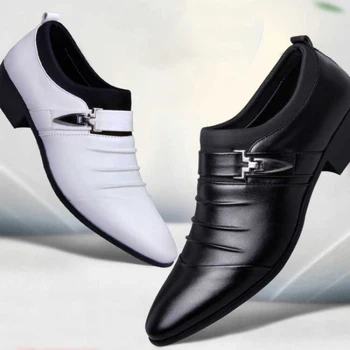 Мъжка Кожена Дишаща Мъжки обувки на равна подметка, Бизнес Официалната Ежедневни Обувки в британския стил, Нови предмети, Мъжки обувки дантела, Модни Обувки 2022