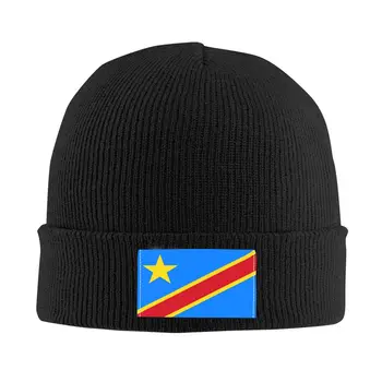 Национален флаг на Демократична Република Конго Вязаная шапка Шапка Вязаная Шапка Шапка Шапка Шапка Унисекс Хипстер