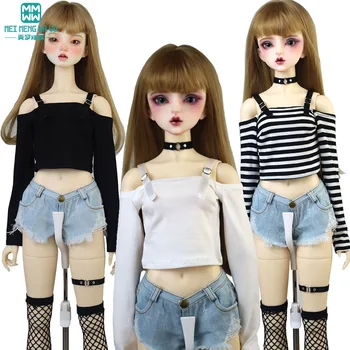 Нов стоп-моушън облекло за 1/3 1/4 BJD DD SD MSD кукла модна тениска дънкови шорти топли панталони играчка за подарък