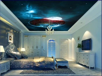 Потребителски тапети 3D, фантастична вселена, звезда стена за хол спалня таван стени са водоустойчиви релефни тапети