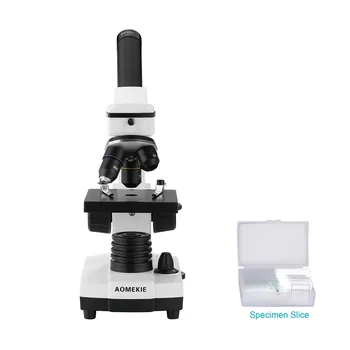 Професионален Биологичен 64X-640X Микроскоп Нагоре/Надолу LED Монокулярный Микроскоп, за Студенти, Деца, Образование със Слайдове
