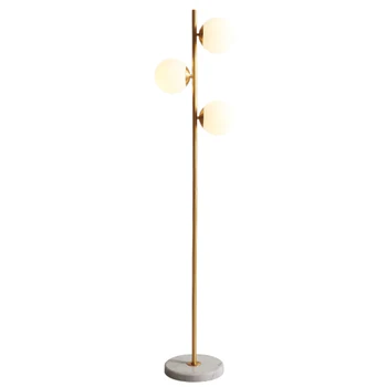 Съвременно Изкуство Мед под лампа 3 Стъклени Лампа Луна, Стоящ Лампа за Дневна Четене Спални Фоайето Диван с Led Лампа G9