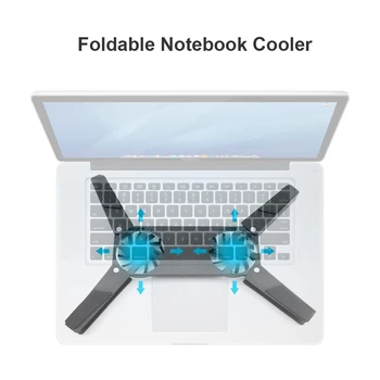 Универсална Охлаждаща Поставка за Лаптоп Охладител за Лаптоп се Захранва от USB Поставка за Охлаждаща Поставка 2 Вентилатора за Лаптоп 7-15 см Нов Повратен Охладител