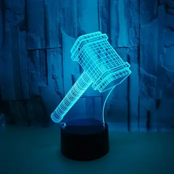 Чук Творчески 3D Led нощна светлина В 7 Цвята Промяна Боец Лампа 3D Деко Визия Настолна Лампа Led USB Детска Детска Спална Лампа