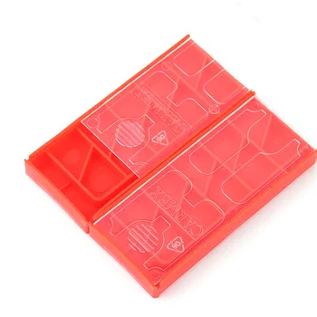 100 комплекта малки празни червени пластмасови правоъгълни кутии Carmex за карбид на ножове
